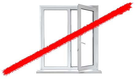 No Window Glass Line striking through glass window